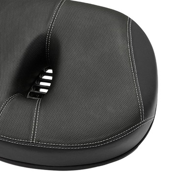 Комфортная подушка для велосипедного сиденья, мягкое широкое велосипедное сиденье из искусственной кожи, без носа, черное