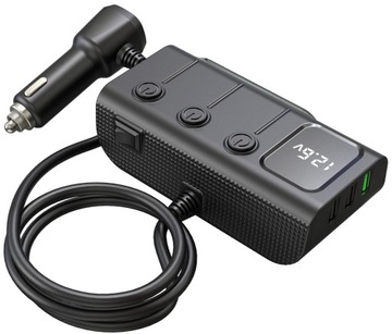 Разветвитель прикуривателя, автомобильное зарядное устройство USB-C PD USB QC 120 Вт