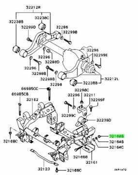 Болты регулировки соосности гайки задние OEM Mitsubishi Lancer EVO 10