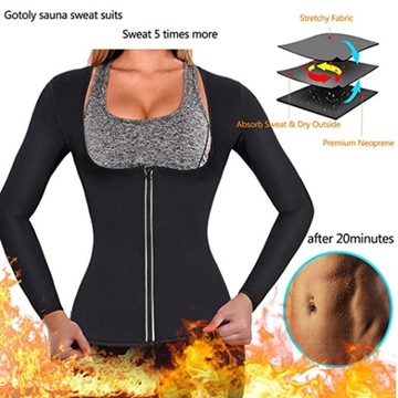 Damska gorąca koszulka neoprenowa gorset kombinezon do sauny treningi wyszczuplające topy Body 2XL