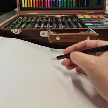 Набор художественной живописи для детей, пластиковые мелки, краски, чемодан