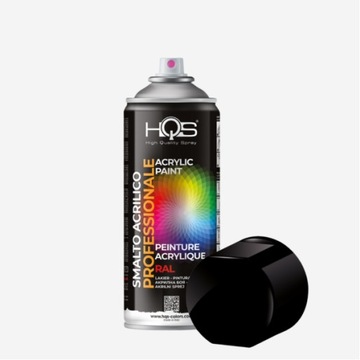 HQS SPRAY LAKIER UNIWERSALNY 400ML RAL 9005 CZARNY POŁYSK