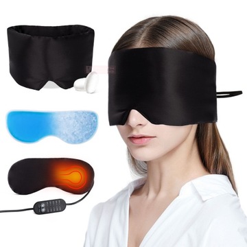 USB Heated Eye Mask, USB Eye Heating Pad, Eye-Relieving & Light-Blocking