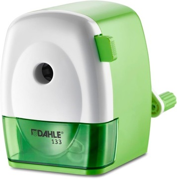 Точилка ручная, с контейнером Dahle белого цвета, оттенки зеленого.