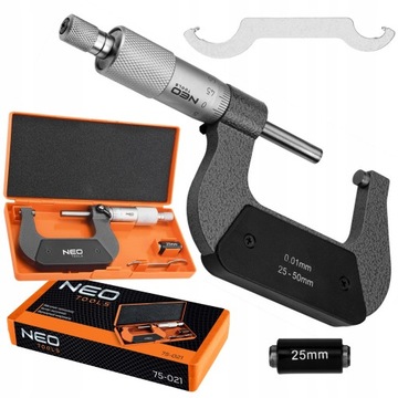 NEO NONIUS АНАЛОГОВЫЙ МИКРОМЕТР 25-50 мм / 0,01 мм ВНЕШНИЙ МИКРОМЕТР