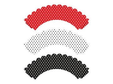 Красные и черные чашки для кексов