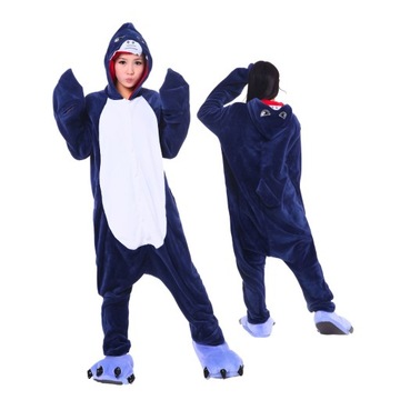 Piżama Onesie Kigurumi Kostium Przebranie Rekin S: 145-155cm