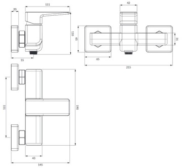OMNIRES PARMA PM7440BL Смеситель для душа
