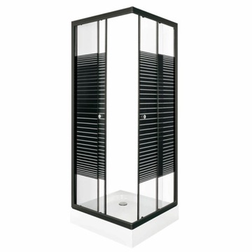 Kabina Prysznicowa Pico Black STR 80 Z Brodzikiem