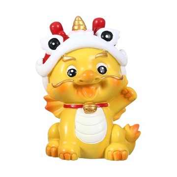 Mini Dragon Figurine Cute Table Sculpture for Bookshelf Living Room style A