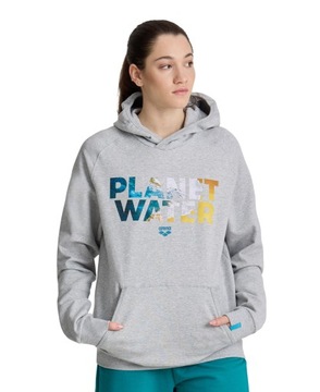 Bluza sportowa z kapturem ocieplana kangurka Arena Planet Water Grey R.M