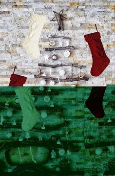 4шт Рождественские длинные вязаные носки