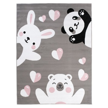 DYWAN PINKY 80x150 MIŚ KRÓLIK PANDA PRZYJACIELE