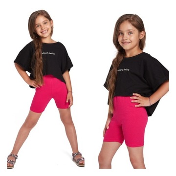 DZIEWCZĘCE LEGGINSY 1/2 SZORTY RÓŻOWY 128