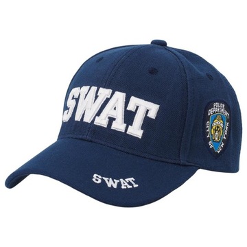 MĘSKA CZAPKA Z DASZKIEM SWAT GRANATOWA Z REGULACJĄ