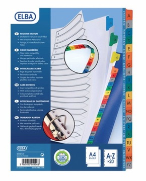 PRZEKŁADKI DO SEGREGATORA PLASTIKOWE ALFABETYCZNE