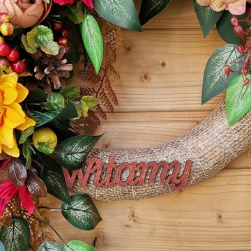 Осенний дверной венок ПОДСОЛНУХИ, большой, 45 см