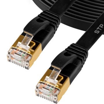 KABEL ETHERNET PRZEWÓD SIECIOWY LAN PATCHCORD SKRĘTKA S/FTP cat.7 PŁASKI 5M