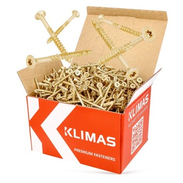 Wkręty Do Drewna Ciesielskie Stożkowe 3x40 Torx Śruby Płyt Desek KLIMAS