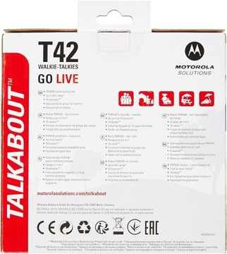 Рация Motorola TLKR T42 500 мВт Дальность действия 4 км