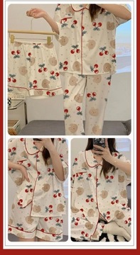 3Pcs set Women's Clothing four seasons Pajamas Sho