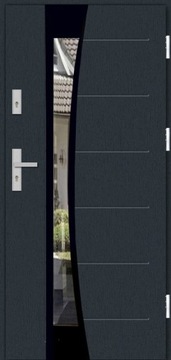 ПОЛЬСКИЕ ДВЕРИ INOX14-T ЧЕРНАЯ ТЕРМАЛЬНАЯ РАМА 72 ММ. 90 СМ 72 ММ