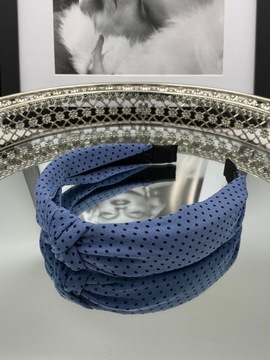 Ободок для волос KNOT, синие точки PIN UP