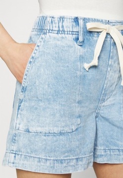 Spodenki jeansowe, krótkie, z kieszeniami, na gumce, niebieski Gap S