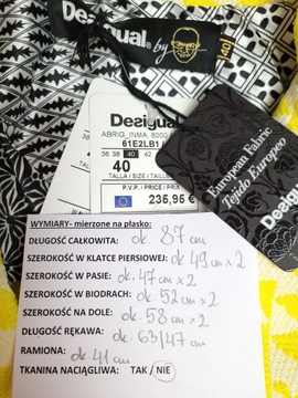 DESIGUAL cienki płaszcz by LACROIX jak żakiet 40