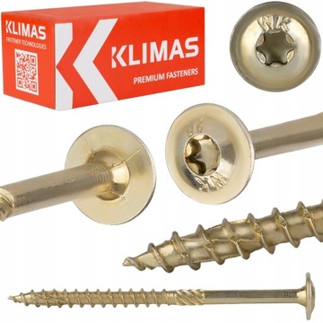 Wkręty ciesielskie 8x120 mm 50 szt. do drewna Talerzowe TORX Klimas WKCP