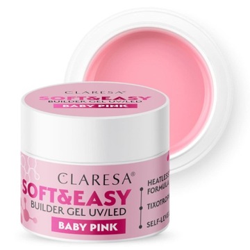 CLARESA Żel budujący Soft&Easy Baby Pink 12g
