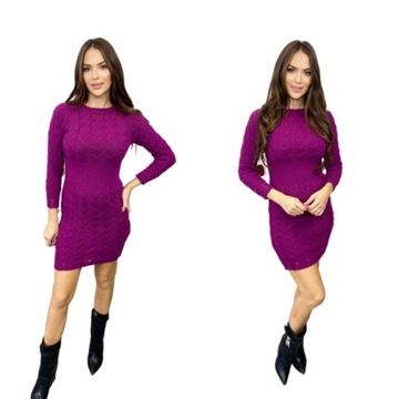 ПЛАТЬЕ-СВИТЕР С ТУНИКОЙ В ЕЛОЧКУ