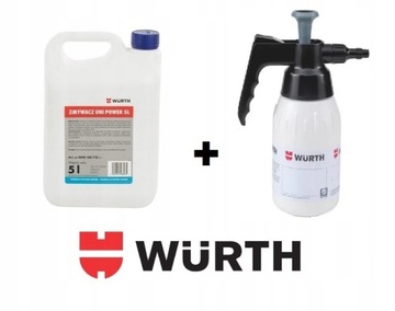 WURTH MOCNY ZMYWACZ DO HAMULCÓW UNI POWER 5L + OPRYSKIWACZ 1L