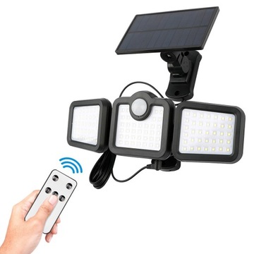 Lampa solarna LED 3 tryby PIR na pilota podjazd