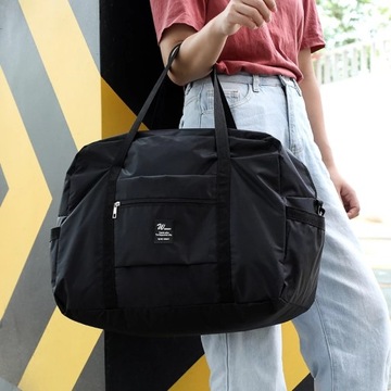 Torba podróżna męska damska pojemna torba turystyczna czarna 20L
