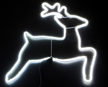 RENIFER OZDOBA ŚWIECĄCA NEON LED FIGURA 60x70cm