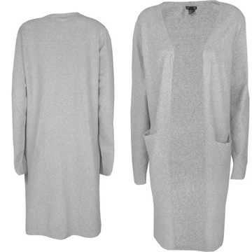 H&M Damski Szary Sweter Wełna Narzutka 40