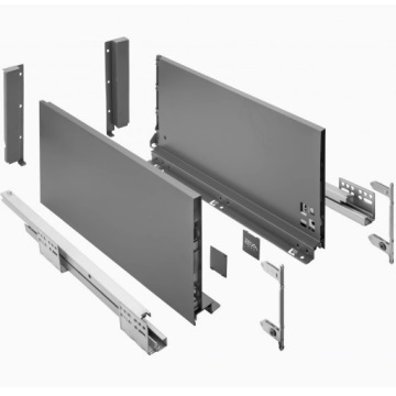 Ящик AXIS PRO L550 H199 B, высокий GTV антрацит, БЕСШУМНОЕ ЗАКРЫТИЕ, ПОЛНОЕ ВЫДВИЖЕНИЕ
