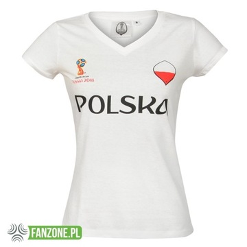 KOSZULKA DAMSKA POLSKA WORLD CUP 2018 (BIAŁA) XL!