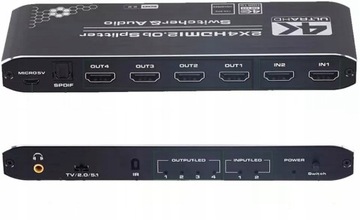 SPLITTER HDMI 2.0 2x4 ROZDZIELACZ SWITCH HDCP 2.2