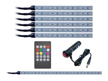 Oświetlenie auta RGB LED 6x12 LED music + bagaż