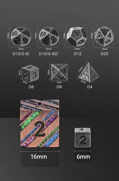 МАЛЕНЬКИЙ СЕРЕБРЯНЫЙ НАБОР ИЗ 7 МЕТАЛЛИЧЕСКИХ КОСТЕЙ + МЕДНЫЙ БРЕЛОК ДЛЯ БРЕЛОК + КОРОБКА