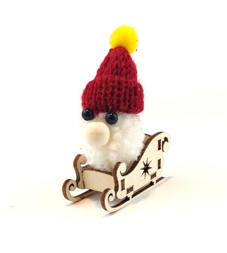 Сани Деда Мороза Сани из фанеры со звездой Размер 3мм. 6х3х2,8 см Декупаж