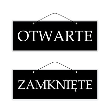 Tabliczka laminowana 2-str OTWARTE ZAMKNIĘTE
