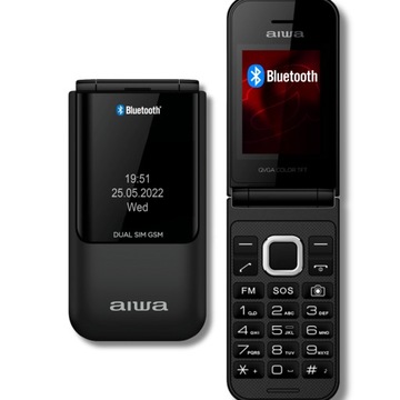 TELEFON KOMÓRKOWY DLA SENIORA DUAL SIM BT DUŻE PRZYCISKI AIWA FP-24BKMKII
