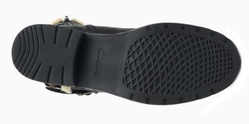 CLARKS Śniegowce damskie Orinoco Art czarne skórzane ocieplane na zamek 37