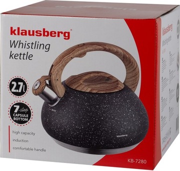 Чайник Klausberg стальной 2,7 л, серый