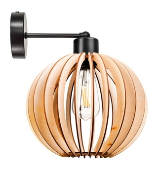 LAMPA WISZĄCA SUFITOWA ŚCIENNA E27 DREWNIANA GĘSTA