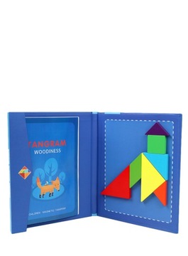TANGRAM KLOCKI MAGNETYCZNE DREWNIANA UKŁADANKA Z Łysychką