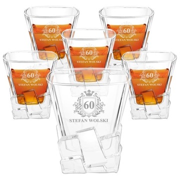 Zestaw 6 Szklanek do Whisky z Grawerem Prezent dla Faceta na Urodziny